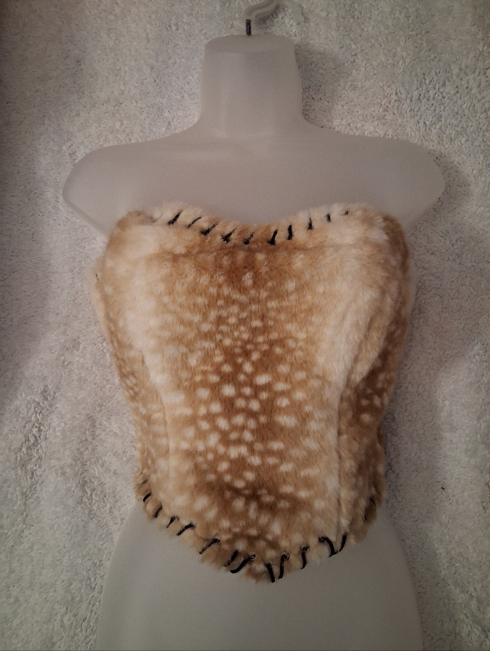 *NWT* 🔥3/$70 Tictoc Faux Fur Fawn Strapless Bustier Corset